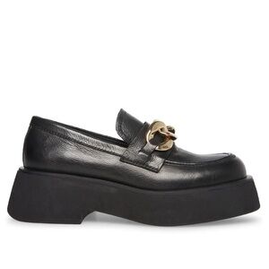 Steve Madden Black Leather Harbor Loafers